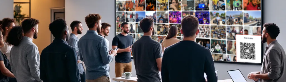 Engage with picture on a big screen